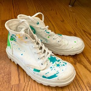 Limited Edition Palladium Pampa Lug Sole Paint Splatter Sneaker Boots